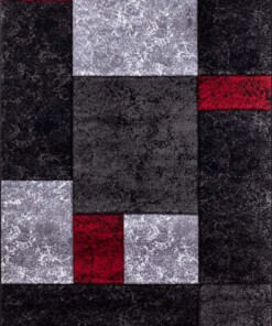 Tappeto moderno a quadri Hawaii - Rosso - overzicht boven