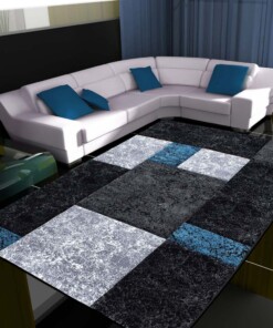 Passatoia moderno a quadri Hawaii - Turchese