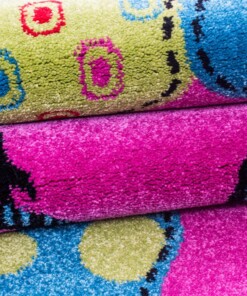 Tappeto per bambini Farfalla & Uccellino - Viola - close up materiaal, thumbnail