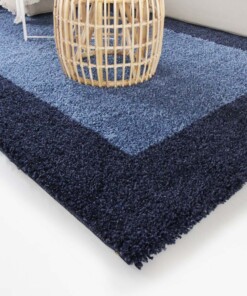 Tappeto a pelo lungo con bordo Shaggy Trend - Blu