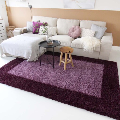 Tappeto a pelo lungo con bordo Shaggy Trend - Viola