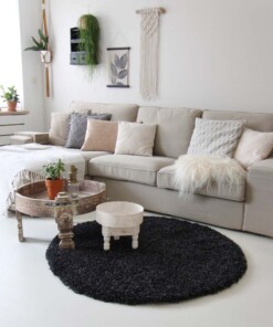 Tappeto rotondo pelo lungo - Shaggy Royal antracite - sfeer, thumbnail