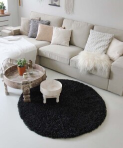 Tappeto rotondo pelo lungo - Shaggy Royal antracite - sfeer