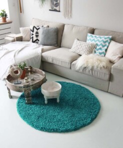 Tappeto rotondo pelo lungo - Shaggy Royal turchese - sfeer