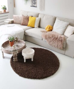 Tappeto rotondo pelo lungo - Shaggy Royal marrone - sfeer