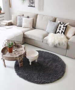 Tappeto rotondo pelo lungo - Shaggy Royal grigio - sfeer