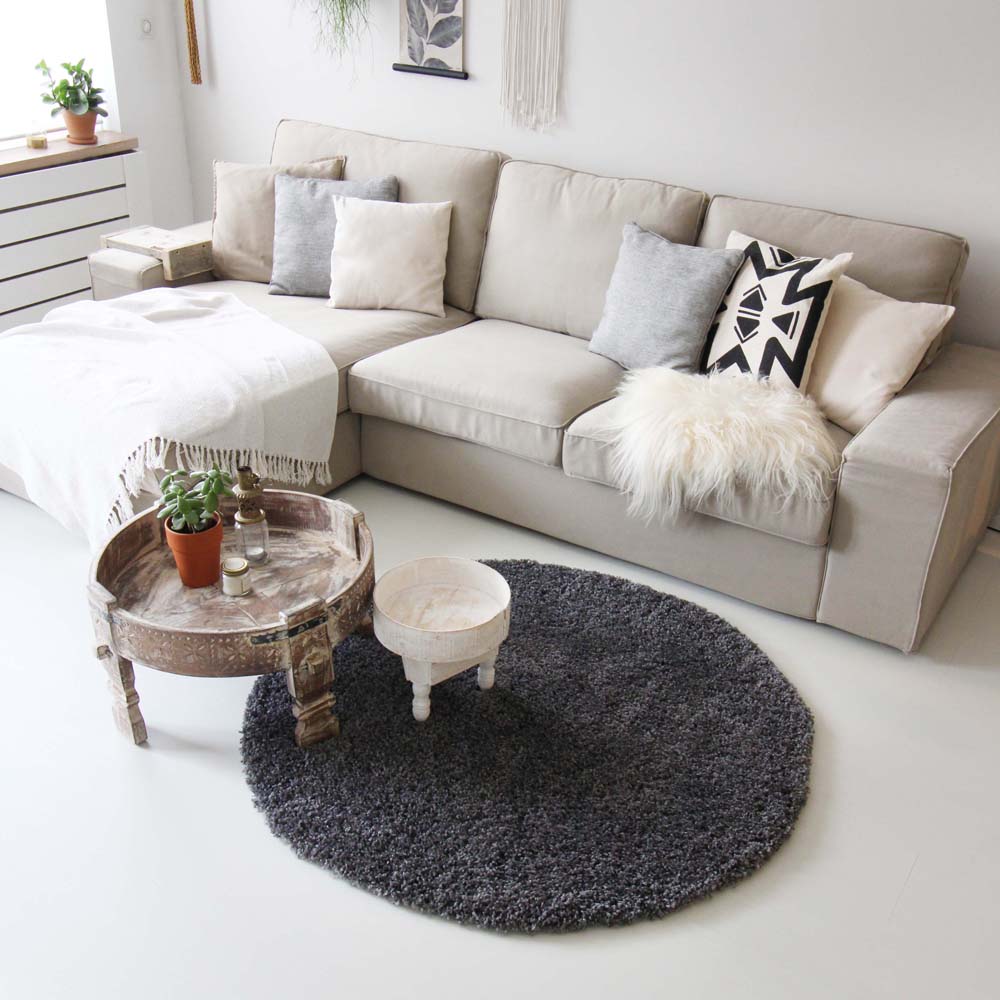 Tappeto rotondo pelo lungo - Shaggy Royal grigio - sfeer Tappeto rotondo pelo lungo - Shaggy Royal grigio - sfeer