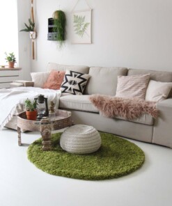 Tappeto rotondo pelo lungo - Shaggy Royal verde - sfeer, thumbnail