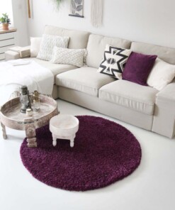 Tappeto rotondo pelo lungo - Shaggy Royal viola - sfeer, thumbnail
