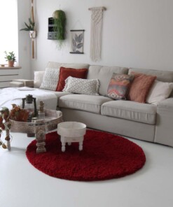 Tappeto rotondo pelo lungo - Shaggy Royal rosso - sfeer, thumbnail