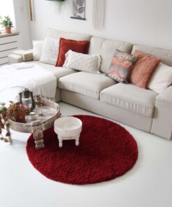 Tappeto rotondo pelo lungo - Shaggy Royal rosso - sfeer