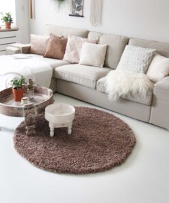 Tappeto rotondo pelo lungo - Shaggy Royal caffé moca