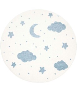 Tappeto bambini nuvola - Luna crema/blu - overzicht boven