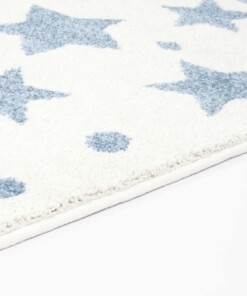 Tappeto bambini quadrato stelle - Stella crema/blu - close up zijkant, thumbnail