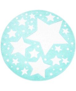 Tappeto bambini rotondo stelle - Stella blu menta/crema - overzicht boven