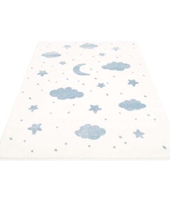 Tappeto cameretta - Luna crema/blu - overzicht schuin, thumbnail