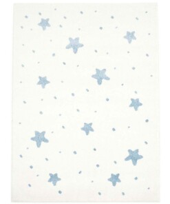 Tappeto bambini con stelle - Lyra crema/blu - overzicht boven