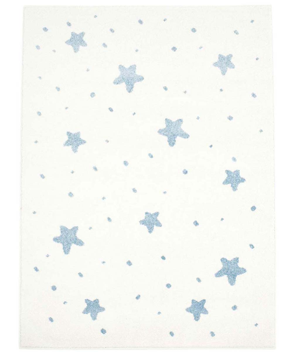 Tappeto bambini con stelle - Lyra crema/blu - overzicht boven Tappeto bambini con stelle - Lyra crema/blu - overzicht boven
