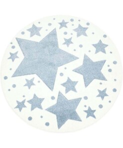 Tappeto bambini rotondo stelle - Stella crema/blu - overzicht boven