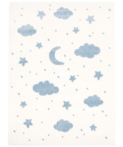 Tappeto cameretta - Luna crema/blu - overzicht boven