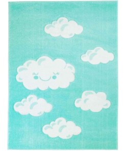 Tappeto bambini nuvola - Cloud blu menta - overzicht boven