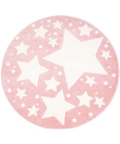 Tappeto bambini rotondo stelle - Stella rosa/crema - overzicht boven