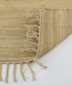 Tappeto kilim - Bomull beige - close up vouw, thumbnail