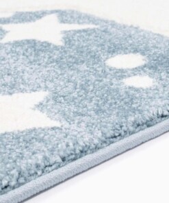 Tappeto bambini quadrato stelle - Stella blu/crema - close up zijkant, thumbnail