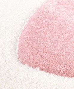 Tappeto bambini con cuori quadrato - Amie crema/rosa - close up materiaal, thumbnail