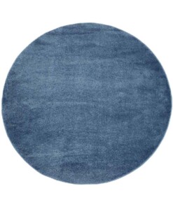 Tappeto rotondo in velluto Gala - Blu scuro - overzicht boven, thumbnail