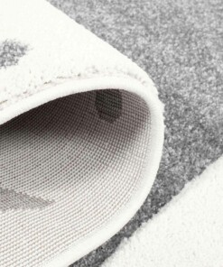 Tappeto bambini rotondo stelle - Stella crema/grigio - close up vouw, thumbnail