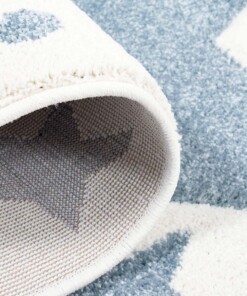 Tappeto bambini rotondo stelle - Stella crema/blu - close up vouw, thumbnail