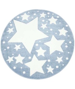 Tappeto bambini rotondo stelle - Stella blu/crema - overzicht boven