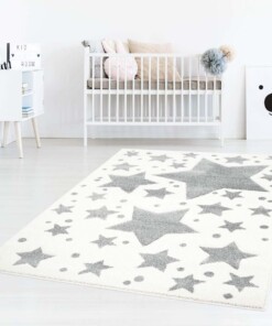 Tappeto bambini quadrato stelle - Stella crema/grigio - sfeer