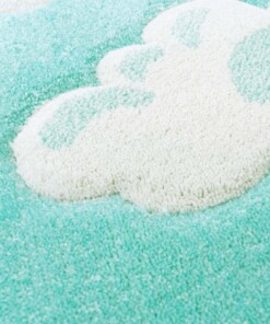 Tappeto bambini nuvola - Cloud blu menta - close up materiaal, thumbnail