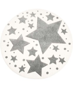 Tappeto bambini rotondo stelle - Stella crema/grigio - overzicht boven
