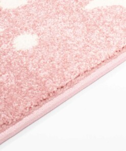 Tappeto bambini quadrato stelle - Stella rosa/crema - close up zijkant, thumbnail