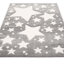 Tappeto bambini quadrato stelle - Stella grigio/crema - overzicht schuin, thumbnail