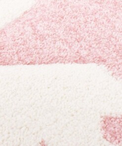 Tappeto bambini quadrato stelle - Stella crema/rosa - close up materiaal, thumbnail
