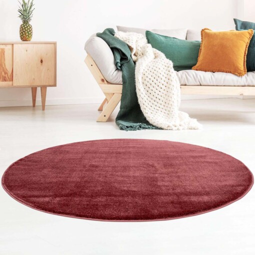 Tappeto rotondo in velluto Gala - Rosso - sfeer