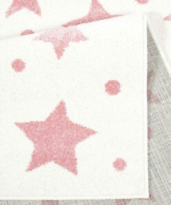 Tappeto bambini quadrato stelle - Stella crema/rosa - close up vouw, thumbnail