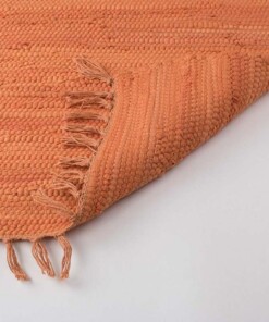 Tappeto kilim - Bomull terracotta - close up vouw, thumbnail