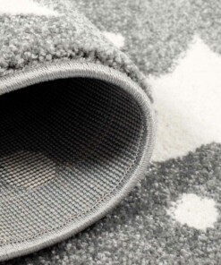 Tappeto bambini rotondo stelle - Stella grigio/crema - close up vouw, thumbnail