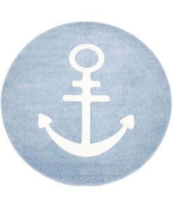 Tappeto rotondo cameretta - Anchor blu - overzicht boven