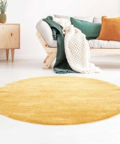 Tappeto rotondo in velluto Gala - Giallo - sfeer, thumbnail