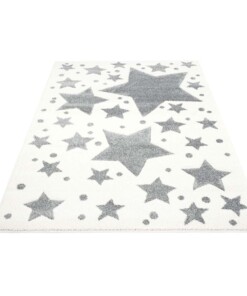Tappeto bambini quadrato stelle - Stella crema/grigio - overzicht schuin, thumbnail