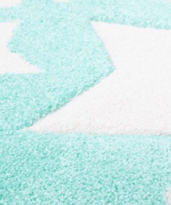 Tappeto bambini quadrato stelle - Stella blu menta/crema - close up materiaal, thumbnail