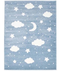 Tappeto bambini quadrato - Luna blu/crema - overzicht boven
