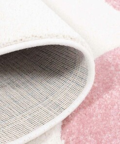 Tappeto bambini con cuori rotondo - Amie crema/rosa - close up vouw, thumbnail