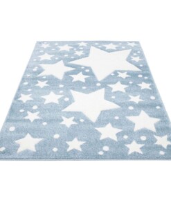 Tappeto bambini quadrato stelle - Stella blu/crema - overzicht schuin, thumbnail